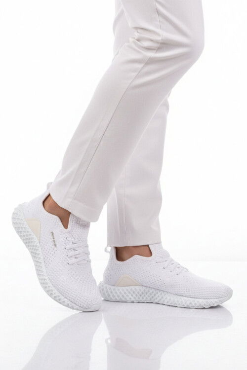 Beyaz Anorak Hafif Esnek Hava Alabilen Erkek Spor Ayakkabı Pc-30679 M