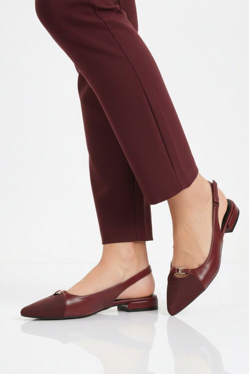 Bordo Dar Kalıp Özel Gün ve Davet Kadın Abiye Ayakkabı 312553 Z