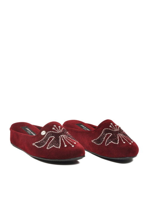 Bordo Tekstil Hafif Önü Kapalı Kadın Ev Terliği PC-55370 Z