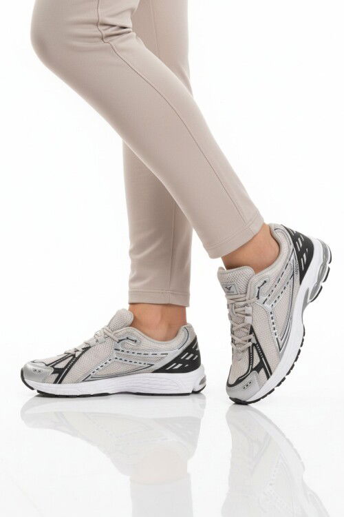 Buz Gri Fileli Hafif Esnek Hafızalı Taban Unisex Spor Ayakkabı Ruth G