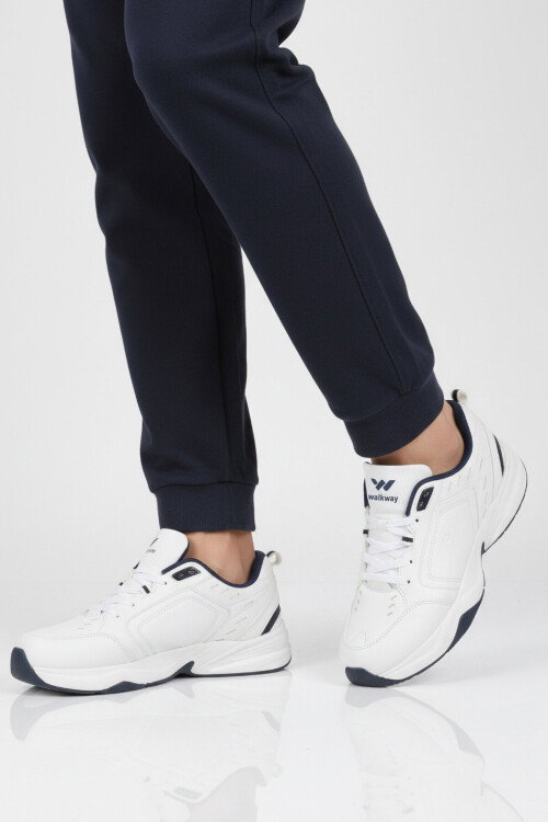 Beyaz Lacivert Kaymaz Taban Erkek Spor Ayakkabı Erya M