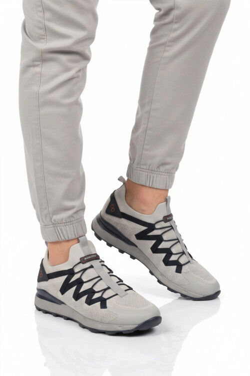 Buz Fileli Hafif Esnek Bağcıklı Erkek Spor Ayakkabı Bst-650 M