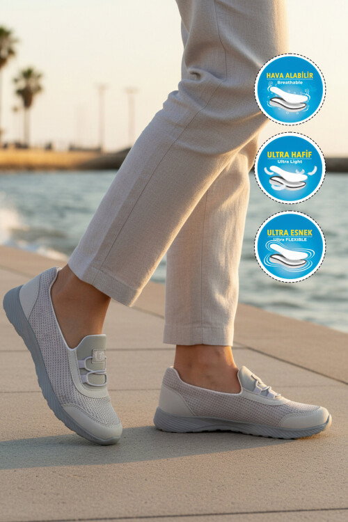 Buz Fileli Hafif Esnek Kolay Giyilebilir Kadın Casual Ayakkabı 575 G