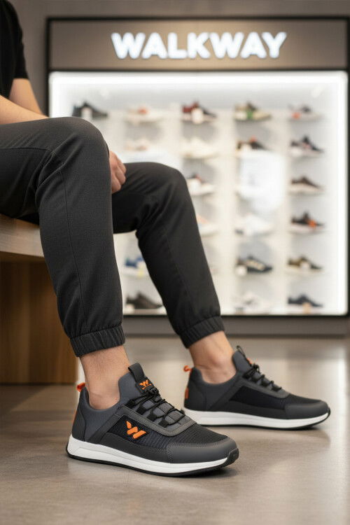 Füme Kilit Bağcıklı Hafif Esnek Erkek Spor Ayakkabı Apollo 166 M