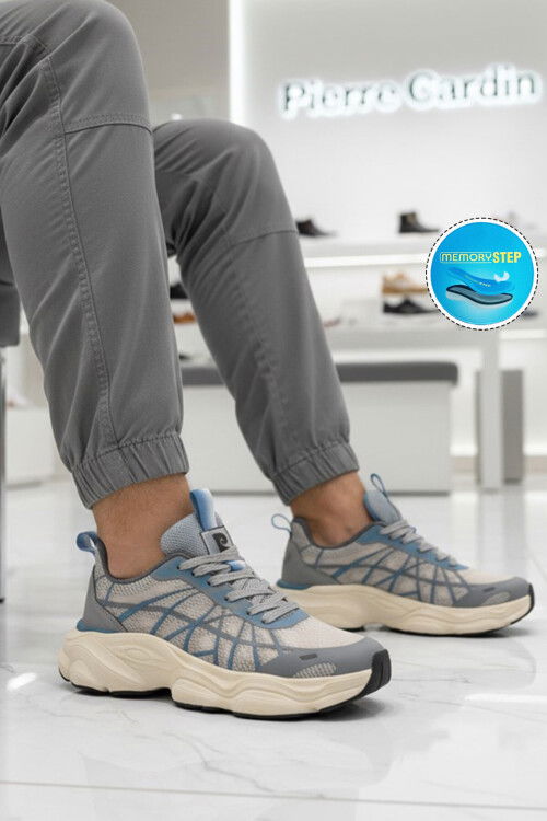 Füme Hafızalı Taban Hafif Esnek Bağcıklı Erkek Spor Ayakkabı PCI-11599 M