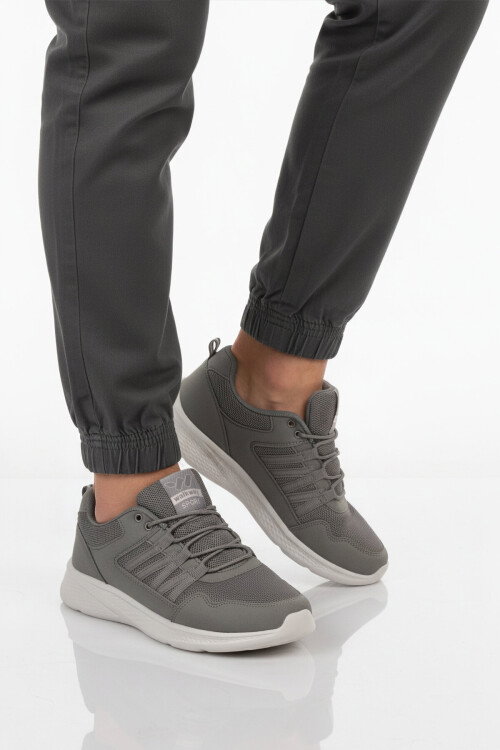 Füme Fileli Hafif Bağcıklı Esnek Erkek Spor Ayakkabı 2029 M