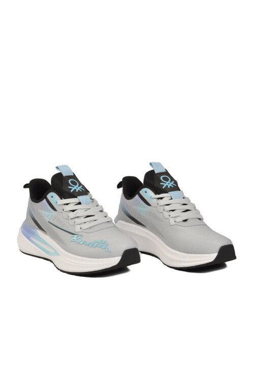 Gri Fileli Hafif Hafızalı Taban Kadın Spor Ayakkabı BNI-11496 G