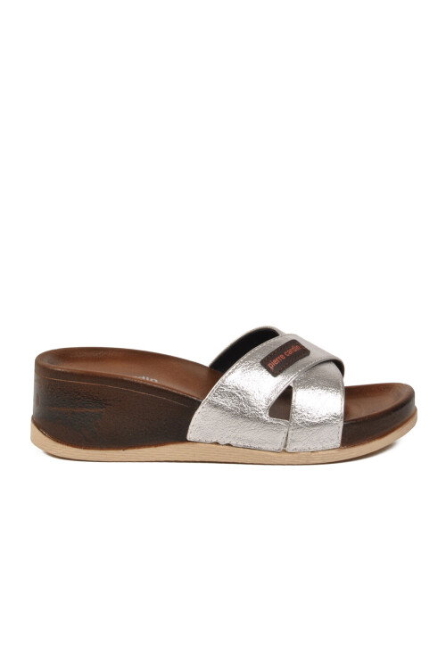 Gümüş Kadın Günlük Topuklu Terlik PC-7010 Z