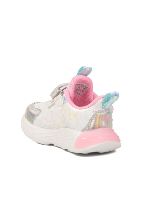 Gümüş Pembe Cırtlı Işıklı Kız Çocuk Spor Ayakkabı 1986 B