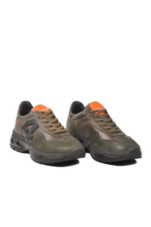 Haki Nubuk Hakiki Deri Erkek Casual Ayakkabı 152-20328 M