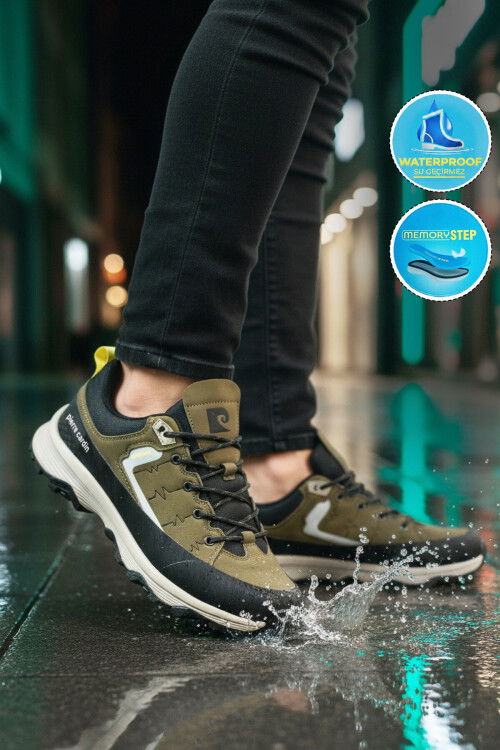 Haki Hafızalı Taban Su Geçirmez Kaymaz Erkek Outdoor Yürüyüş Ayakkabı PCI-11006 M