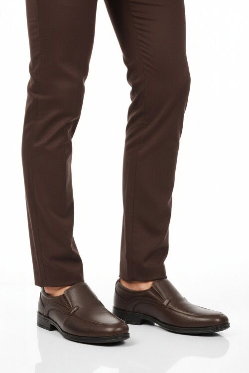 Kahve Bağcıksız Deri Jel Taban Anatomik Erkek Casual Ayakkabı 301 M