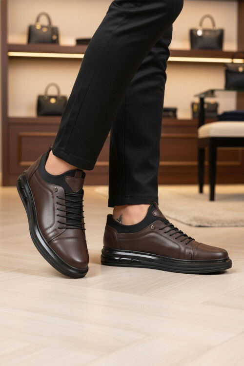 Kahve Hakiki Deri Ortopedik Erkek Casual Ayakkabı 117 M