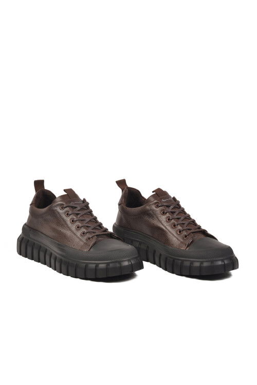 Kahve Hakiki Deri Erkek Casual Ayakkabı 152-18124  M