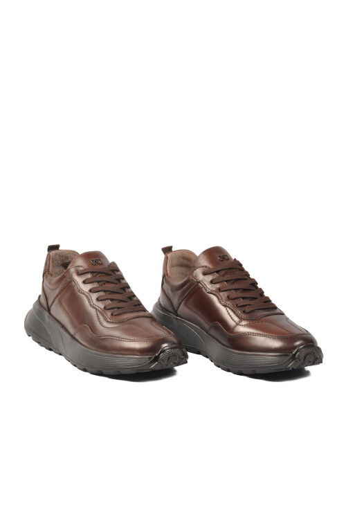 Kahve Hakiki Deri Erkek Casual Ayakkabı 152-20342 M