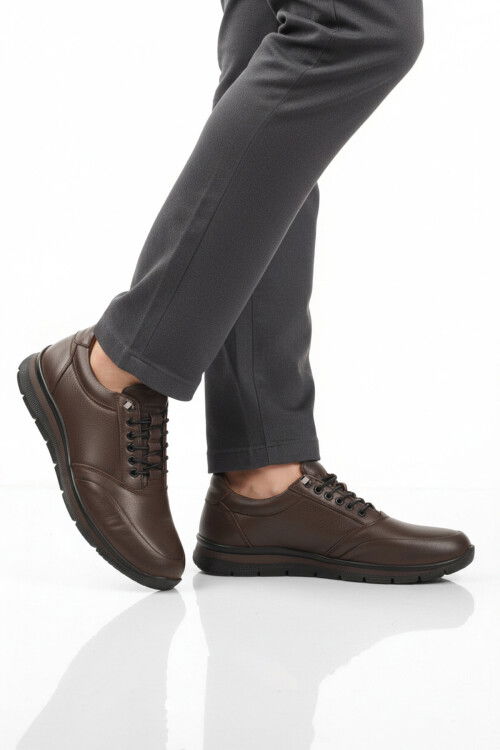 Kahve Hakiki Deri Anatomik Jel Taban Erkek Casual Ayakkabı 901 M