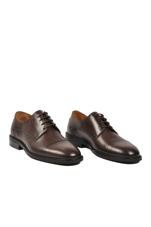 Kahve Hakiki Deri Erkek Klasik Ayakkabı 3526 M