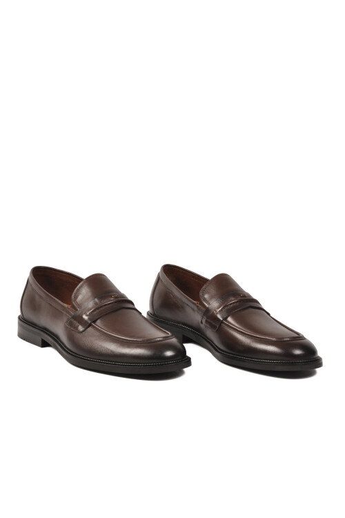 Kahve Hakiki Deri Erkek Klasik Ayakkabı 3611 M