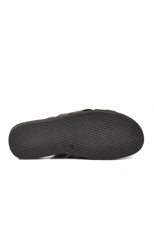 Kahve Hakiki Deri Erkek Günlük Terlik PC-7318 M