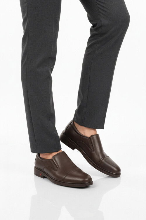 Kahve Hakiki Deri Jel Taban Anatomik Erkek Klasik Ayakkabı 425 M