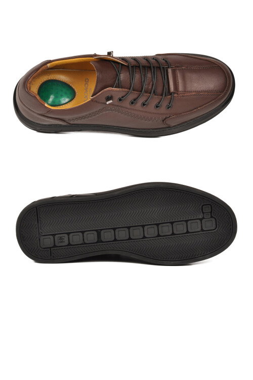 Kahve Hakiki Deri Topuk Jelli Anatomik Erkek Casual Ayakkabı 820 M