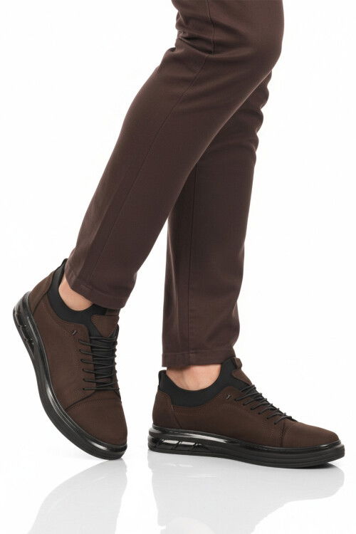 Kahve Nubuk Hakiki Deri Erkek Casual Ayakkabı 117 M