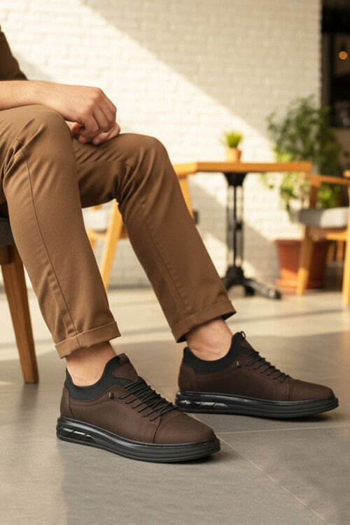 Kahve Nubuk Hakiki Deri Erkek Casual Ayakkabı 117 M