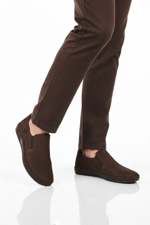 Kahve Nubuk Hakiki Deri Jel Taban Erkek Casual Ayakkabı 803 M