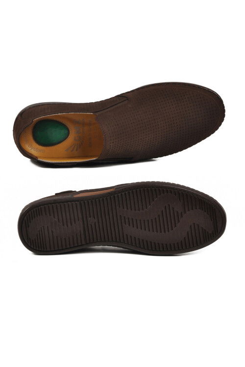 Kahve Nubuk Hakiki Deri Jel Taban Erkek Casual Ayakkabı 803 M