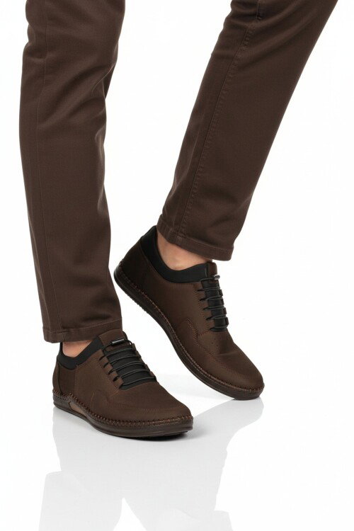 Kahve Nubuk Hakiki Deri Jel Taban Anatomik Erkek Casual Ayakkabı 418 M