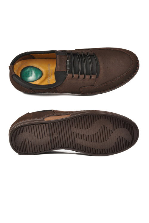 Kahve Nubuk Hakiki Deri Jel Taban Anatomik Erkek Casual Ayakkabı 418 M