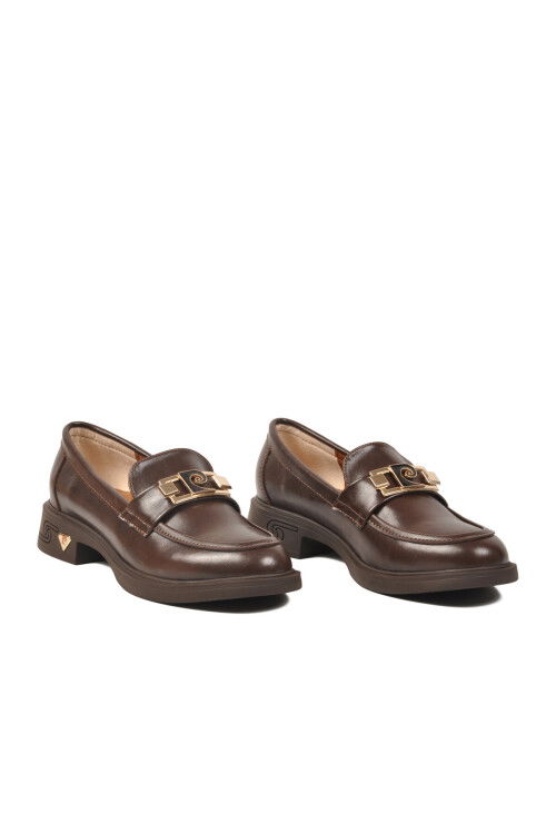 Kahve Parlak Kadın Klasik Ayakkabı PC-55266 Z