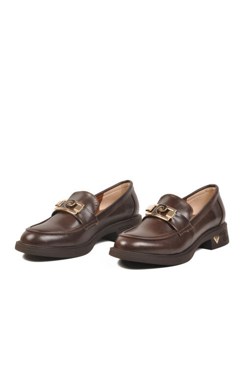 Kahve Parlak Kadın Klasik Ayakkabı PC-55266 Z