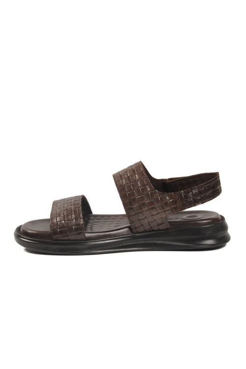 Kahve Lastikli Hafif Erkek Günlük Sandalet PC-7334 M