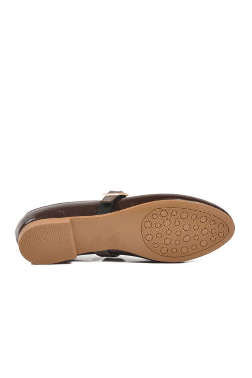 Kahve Hafif Kemerli Kadın Babet Ayakkabı 666160 Z