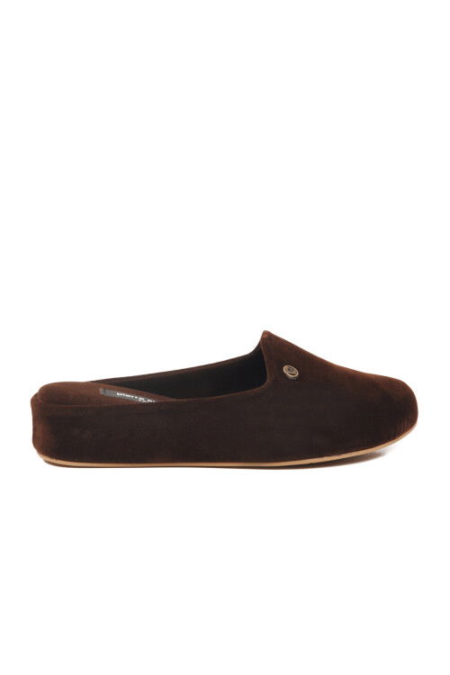 Kahve Süet Tekstil Hafif Önü Kapalı Kadın Ev Terliği PC-55372 Z