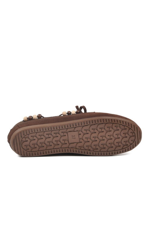 Kahve Süet Hafif Esnek Kadın Babet Ayakkabı 572489 Z