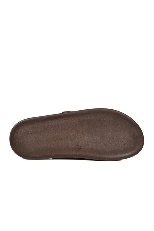 Kahve Süet Çift Bantlı Hafif Kadın Terlik 513089 Z