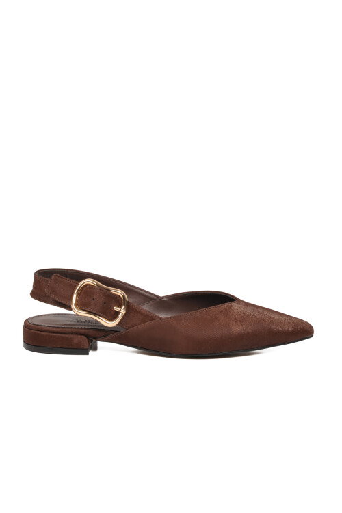 Kahve Hafif Kemerli Kadın Babet Ayakkabı 312552 Z