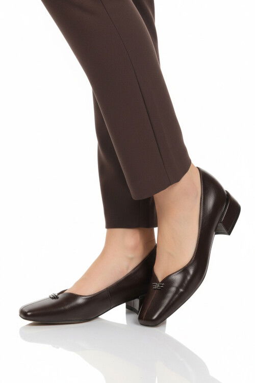 Kahve Özel Gün Davet Kadın Topuklu Abiye Ayakkabı 312534 Z