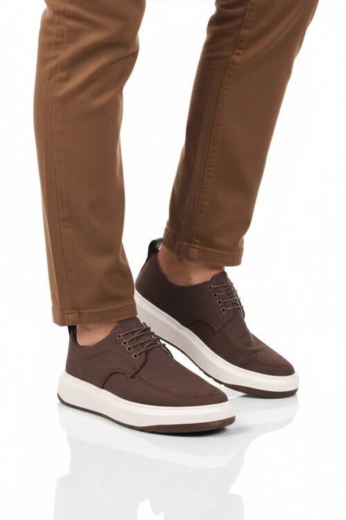 Kahve Keten Hafif Erkek Casual Ayakkabı 486 M
