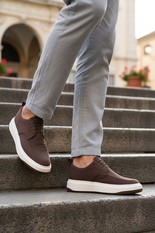 Kahve Keten Hafif Erkek Casual Ayakkabı 486 M