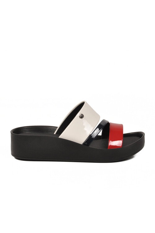 Kırmızı Beyaz Kadın Günlük Terlik PC-7497 Z