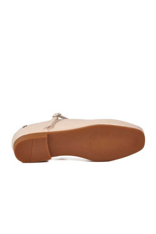 Krem Bantlı Hafif Kadın Babet PC-54810 Z