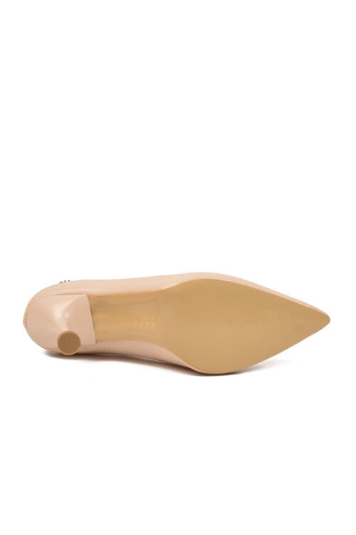 Krem Kadın İnce Uzun Topuklu Ayakkabı PC-54030 Z