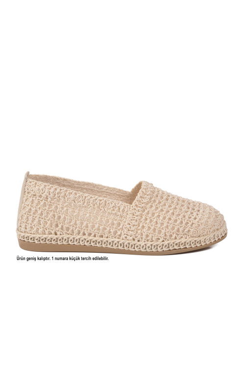 Krem Geniş Kalıp Anorak Örme Hafif Kadın Günlük Babet PC-54572 Z