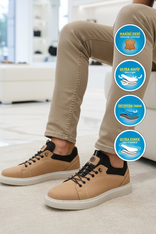 Kum Nubuk Hakiki Deri Erkek Casual Ayakkabı 140 M