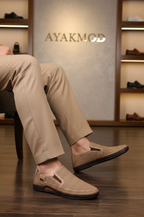 Kum Nubuk Hakiki Deri Jel Taban Erkek Casual Ayakkabı 803 M