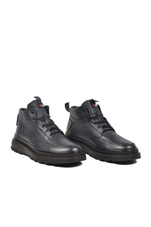 Lacivert Hakiki Deri Erkek Bot 152-18330 M