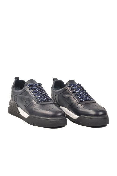 Lacivert Hakiki Deri Erkek Casual Ayakkabı 152-20207-2 M